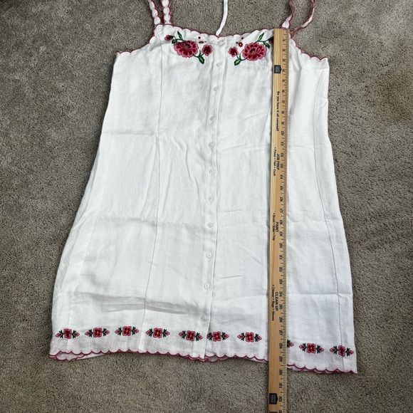 J. Crew Floral Embroidered Linen Mini Dress EUC Size 10 - Picture 6 of 9